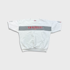 Vintage 90s Montego Rum Sweatshirt Mens Large White Short Sleeve Pullover