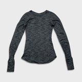Lululemon 5 Mile Long Sleeve Womens Small Gray Athletic Yoga Thumbhole Shirt