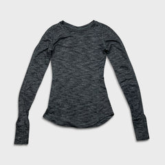 Lululemon 5 Mile Long Sleeve Womens Small Gray Athletic Yoga Thumbhole Shirt
