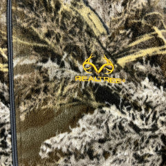Realtree AP Camo Fleece Jacket Mens XL Green Full Zip Hunting Outdoor Camouflage