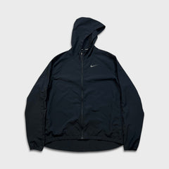 Nike Sportswear Jacket Men Large Black 3M Swoosh Full Zip Running Windbreaker