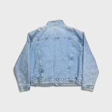 Vintage 90s Guess Jeans Denim Jacket Mens XL Blue Light Wash Trucker Sherpa
