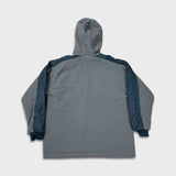 Vintage 90s Adidas Jacket Mens Medium Blue Stripe Reversible Fleece Full Zip Coat