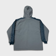 Vintage 90s Adidas Jacket Mens Medium Blue Stripe Reversible Fleece Full Zip Coat