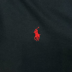 Vintage 90s Polo Ralph Lauren Shirt Mens Medium Black Preppy Pony Casual Short Sleeve