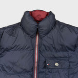 Tommy Hilfiger Jacket Mens Medium Red Reversible Down Puffer Heavy Coat