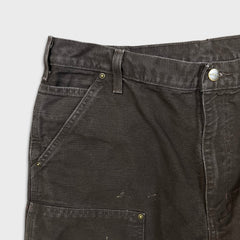 Carhartt Pants Mens 36x30 Brown Loose Fit Double Knee Workwear Carpenter Canvas