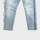 Levi's 512 Jeans Men 34x28 Blue Slim Frayed Leg Light Wash Distressed Denim Pants