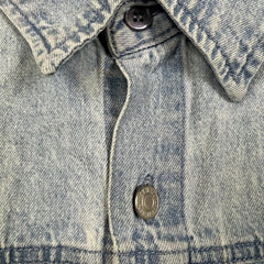 Vintage 90s Levi's Denim Shirt Mens Large Blue Red Tab Light Wash Button Up