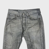 Levi's 501 Jeans Mens 34x32 Gray Original Fit Straight Faded Stone Washed Denim Pants
