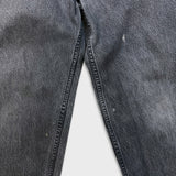 Vintage 90s Levi's 550 Jeans Mens 36x34 Black Relaxed Fit Tapered Leg Fade Denim Pants
