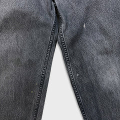 Vintage 90s Levi's 550 Jeans Mens 36x34 Black Relaxed Fit Tapered Leg Fade Denim Pants