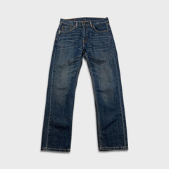 Levi's 505 Jeans Mens 30x30 Blue Regular Fit Straight Leg Dark Wash Faded Denim Pants