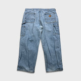 Carhartt B13 STW Jeans Mens 40x28 Blue Original Dungaree Fit Workwear Loose Baggy Pants