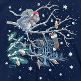 Vintage 90s Christmas Winter Sweatshirt Mens Large Blue USA Animal Pullover