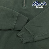 Vintage 90s Roots Athletics Sweatshirt Mens Large Green 1/4 Zip Faded Pullover