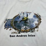 Vintage Y2K Surf T Shirt Mens Large White San Andres Islas Colombia Graphic Tee