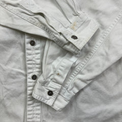 Vintage 90s Levi's Denim Shirt Mens Medium White Red Tab Light Wash Button Up