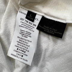 Versace T Shirt Mens Medium White Spell Out Medusa Logo Short Sleeve Tee