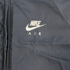Vintage Y2K Nike Air Jacket Mens Large Gray Sportswear Spell Out Swoosh Full Zip Puffer Coat