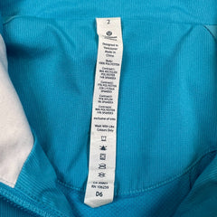 Lululemon Run Track Attack Top Womens Size 2 Blue Full Zip Lightweight Sportswear