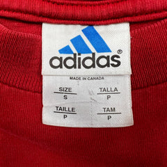 Vintage 90s Adidas T Shirt Mens Small Red 3 Stripes Short Sleeve Tee