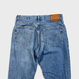 Levi's 501 Jeans Womens 28x32 Blue Original Fit Straight Distressed Medium Wash Denim Pants