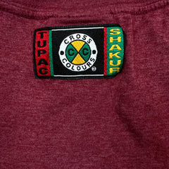 Cross Colours Tupac Shakur T Shirt Mens Large Red Portrait Graphic Rap Tee