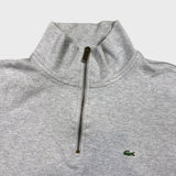 Lacoste Sweatshirt Mens Large Gray 1/4 Zip Long Sleeve Preppy Pullover