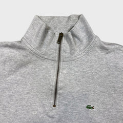 Lacoste Sweatshirt Mens Large Gray 1/4 Zip Long Sleeve Preppy Pullover