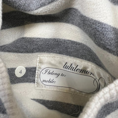 Lululemon Scuba Hoodie Womens Size 4 White Striped Full Zip Hooded Sweater