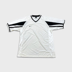 Vintage Y2K Nike Sportswear T Shirt Mens XL White Swoosh Athletic V Neck Short Sleeve Tee