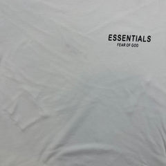 Fear of God Essentials T Shirt Mens Small White Spellout Boxy Tee