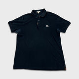 Burberry Brit Polo Shirt Mens XL Black Nova Check Tartan Preppy Tee