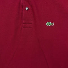 Lacoste Polo Shirt Mens Medium Red Embroidered Logo Classic Preppy Short Sleeve