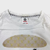 AAPE By A Bathing Ape T Shirt Mens Large White Distressed Monogram Moon Face Tee