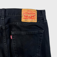 Levi's 501 Jeans Mens 32x32 Black Original Straight Leg Dark Wash Denim Pants