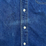 Vintage 90s Chaps Ralph Lauren Denim Shirt Mens Large Blue Medium Wash Western Button Up