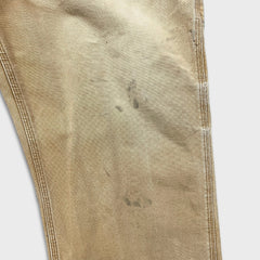 Carhartt B11 Pants Mens 44x30 Beige Loose Straight Duck Dungaree Fit Distressed