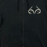 Realtree Boston Traders Hoodie Mens Small Black Camo Lined Full Zip Sweater