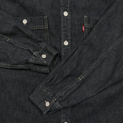 Levi's Denim Shirt Mens Small Black Red Tab Stone Wash Casual Western Button Up