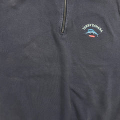 Vintage Y2K Tommy Bahama Sweatshirt Mens Large Gray 1/4 Zip Relaxed Pullover