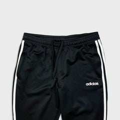 Adidas Track Pants Mens Medium Black Essentials 3 Stripe Training Athletic Jogger