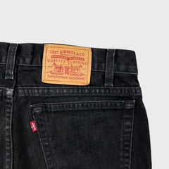 Vintage 90s Levi's 516 Jeans Mens 33x32 Black Slim Fit Straight Leg Faded Denim Pants