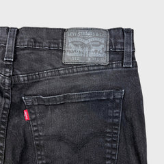 Levi's 512 Jeans Mens 33x32 Black Slim Taper Leg Dark Wash Mid Rise Stretch Denim Pants