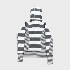 Lululemon Scuba Hoodie Womens Size 2 White Full Zip Striped Hooded Sweater