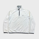 Nautica Fleece Mens Small White 1/4 Zip Outdoor Pullover Jacket