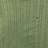 Vintage 90s Tommy Hilfiger Sweatshirt Mens Medium Green Lion Crest Knit Crewneck