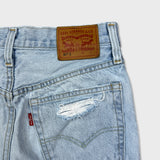 Levi's 501 S Jeans Women 26x29 Blue Skinny High Rise Light Wash Distressed Denim Pants