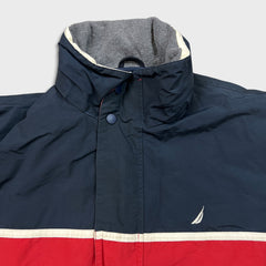 Nautica Jacket Mens Large Red Full Zip N-83 Outdoor Bomber Coat